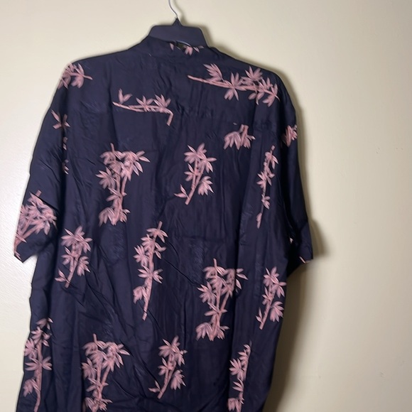 LUAU Black Shirt with Pink Palm Tree Print 💯 percent silk size 2X - Picture 5 of 5